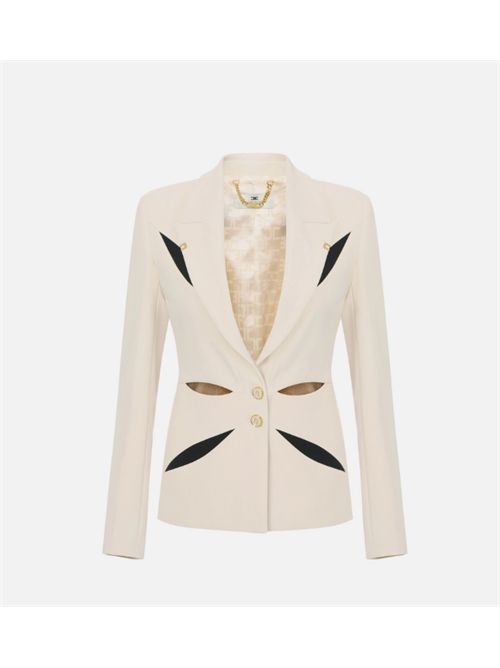 TWO-TONE CUT-OUT JACKET ELISABETTA FRANCHI | GI19861E2E84 burro/nero